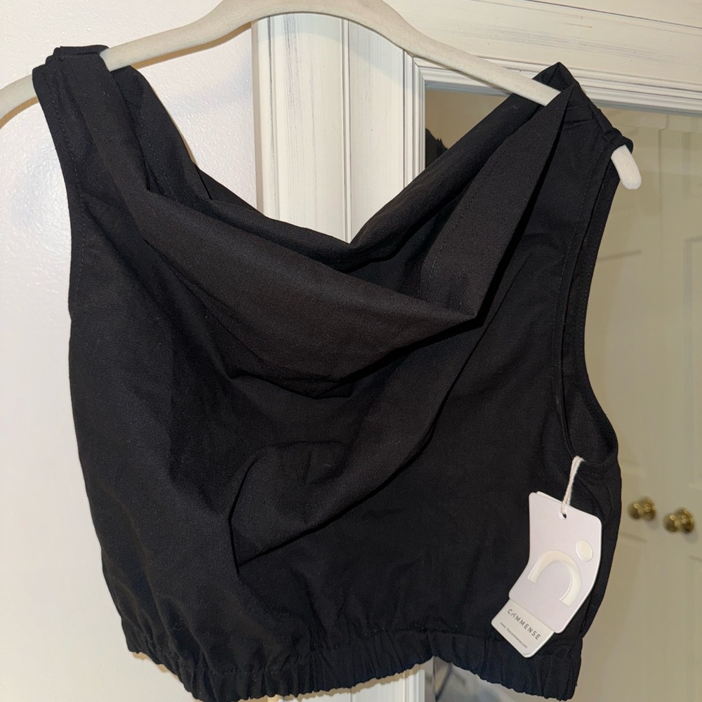 Black Women's off the shoulder crop top